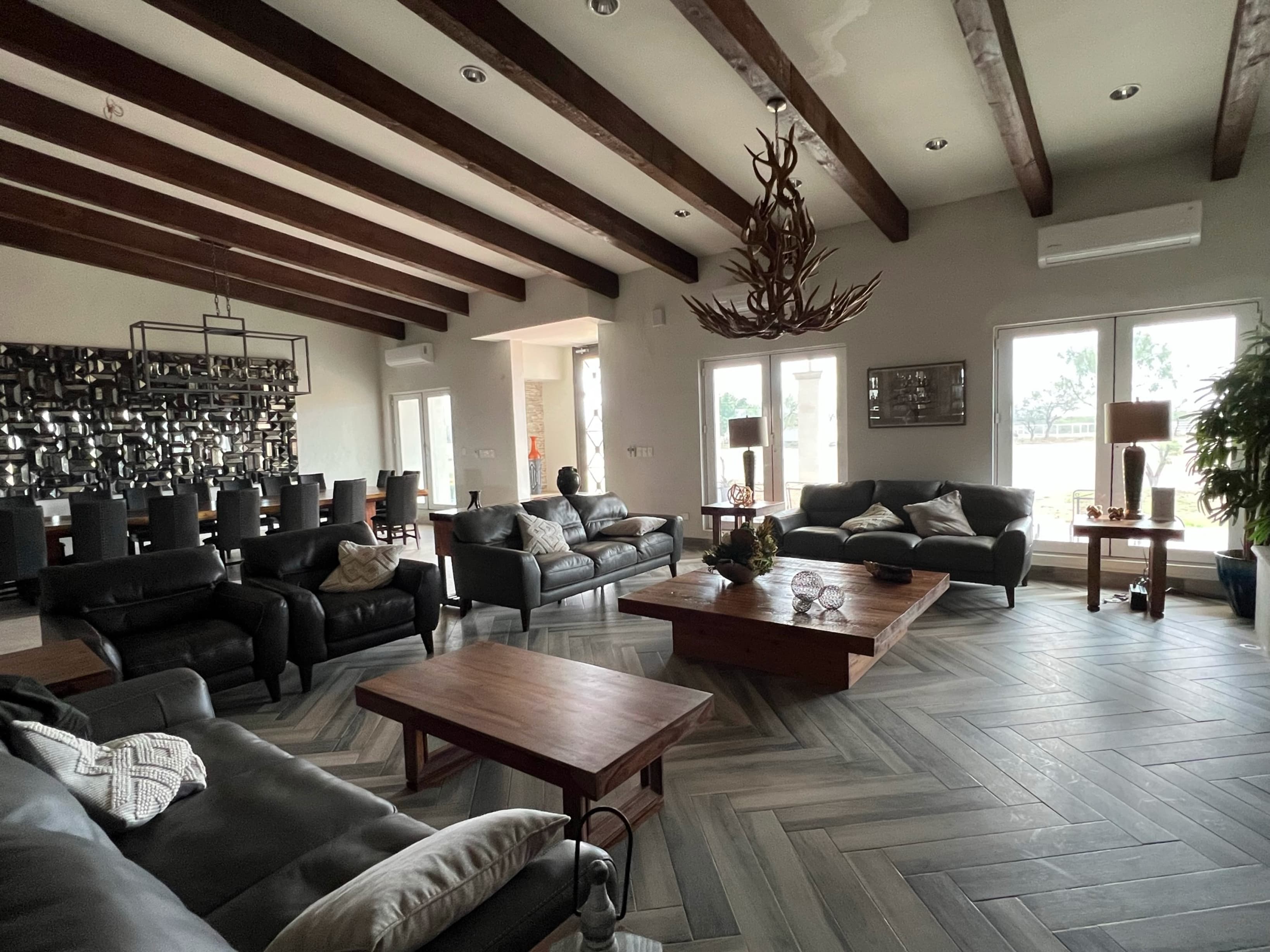 Luxurious living room inside Ranch El Estribo facilities